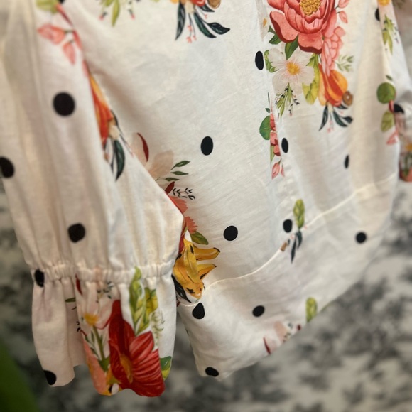Farm Rio womens crop top size XS floral - Picture 6 of 8
